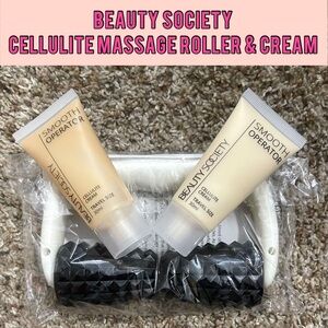 BEAUTY SOCIETY Cellulite Massage Roller & 2 Travel Creams (NEW)